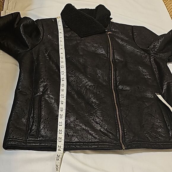 Ralph Lauren Woman’s  Faux Leather Sherpa Bomber Jacket XL - Picture 5 of 9